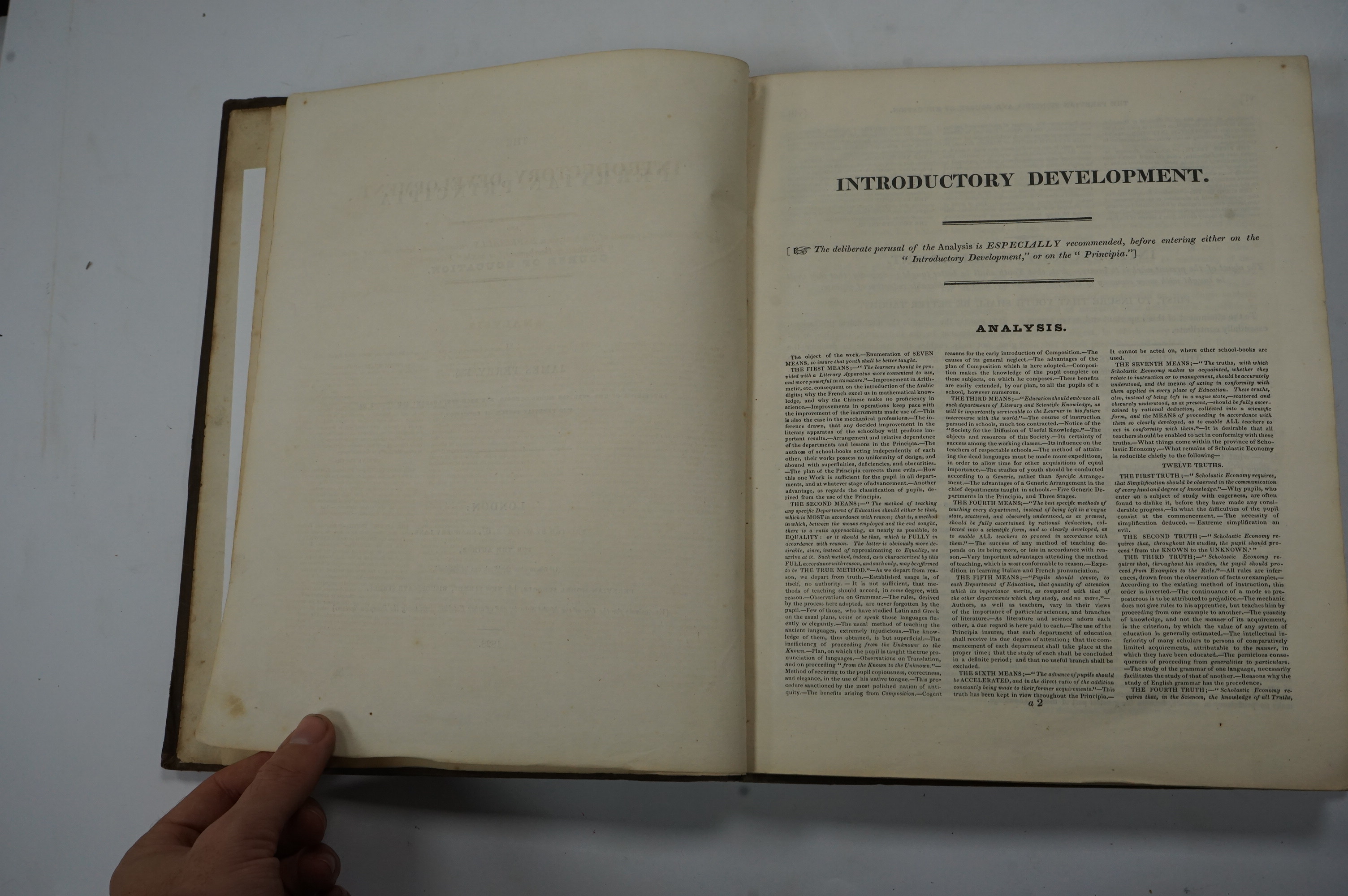 Perry, James - The Perryian Principia and Course of Education, London, W.Pople, 4to, 1828, original cloth